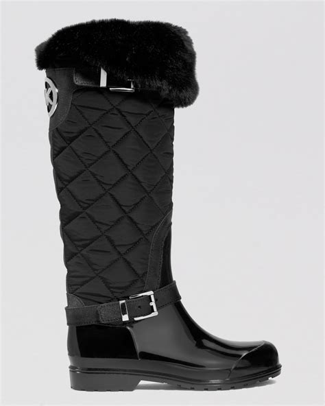 michael michael kors women's fulton quilted rain boots black 10|michael michael kors fulton quilted rain boots .